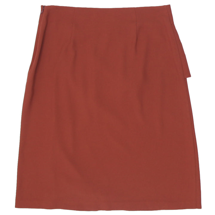 Ladies DKNY Skirt Ruffled A-Line Knee Length Solid Woven Side Zipper