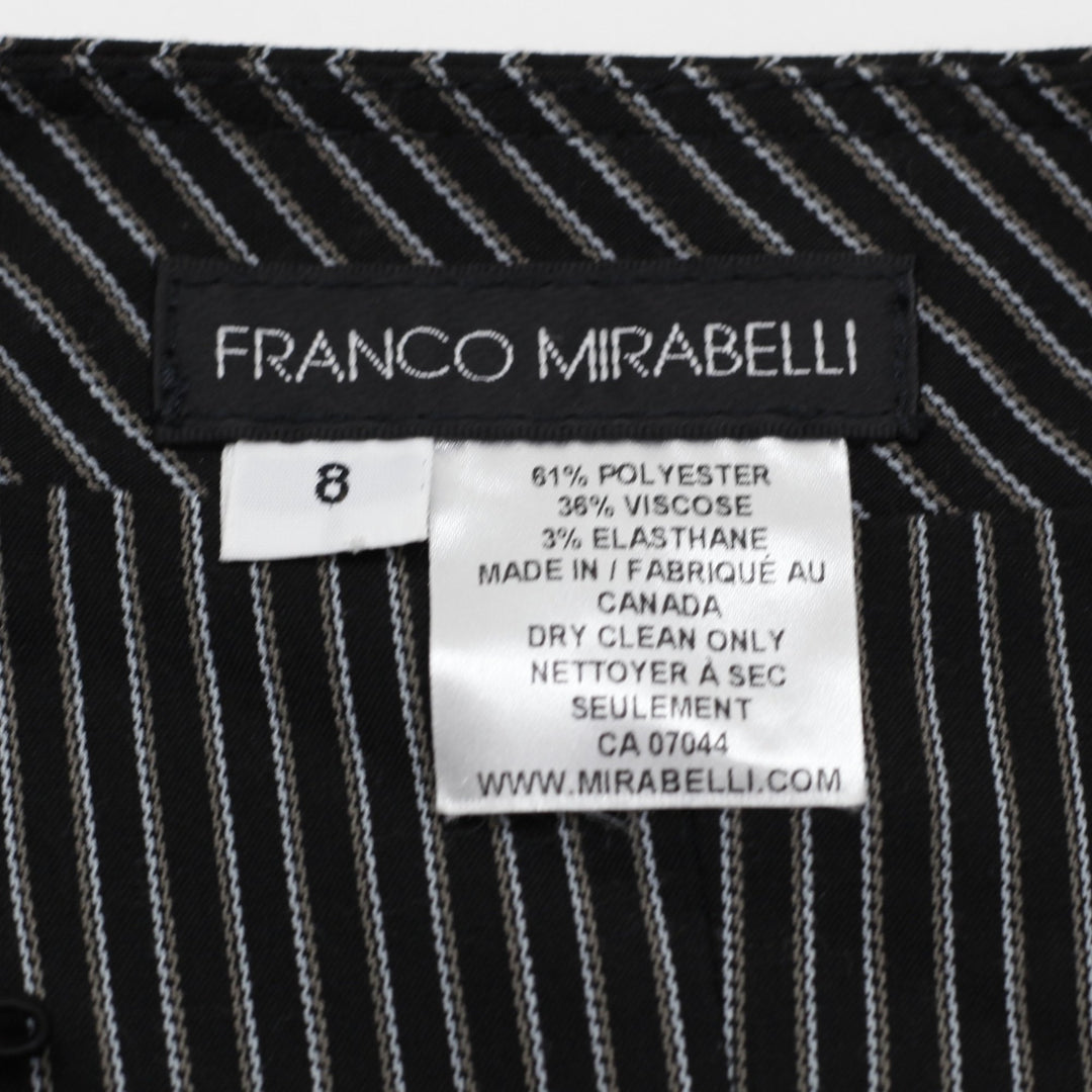 Y2K Ladies Franco Mirabelli Halter Crop Top Black Striped