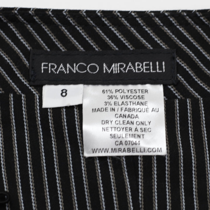 Y2K Ladies Franco Mirabelli Halter Crop Top Black Striped