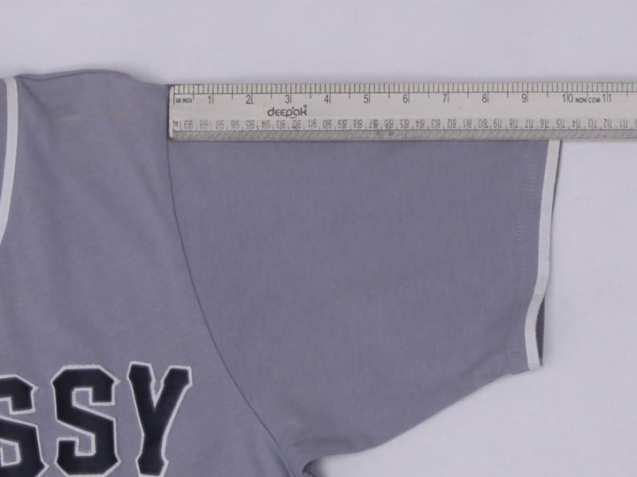 Mens Stussy Baseball Gray Short Sleeve Button Jersey L | Migration_Jerseys SW COLLECTION - View 10 | Fashion Rerun