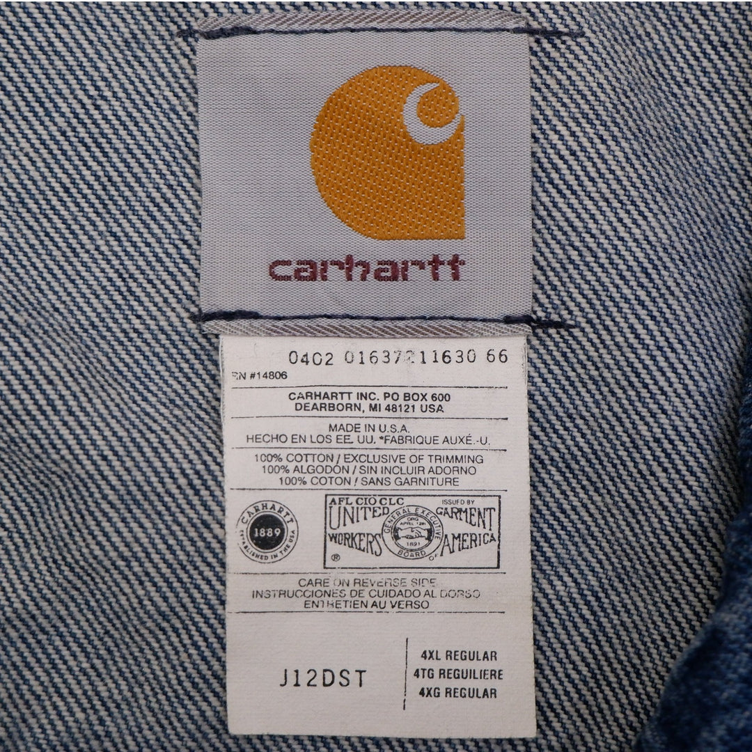Vintage Mens Carhartt Denim Trucker Jacket Blue Workwear | Migration_Jackets UAENAT20 - Back View | Fashion Rerun
