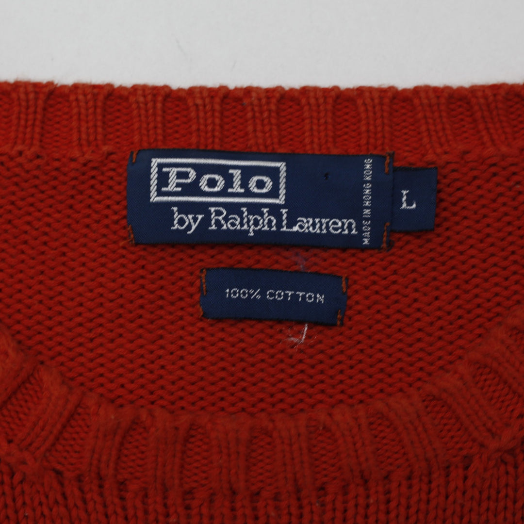 Vintage Polo By Ralph Lauren Orange Knitted Crewneck Sweater L | Migration_Jumper & Knitwear RL Collection - | Fashion Rerun