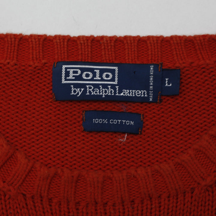 Vintage Polo By Ralph Lauren Orange Knitted Crewneck Sweater L | Migration_Jumper & Knitwear RL Collection - | Fashion Rerun
