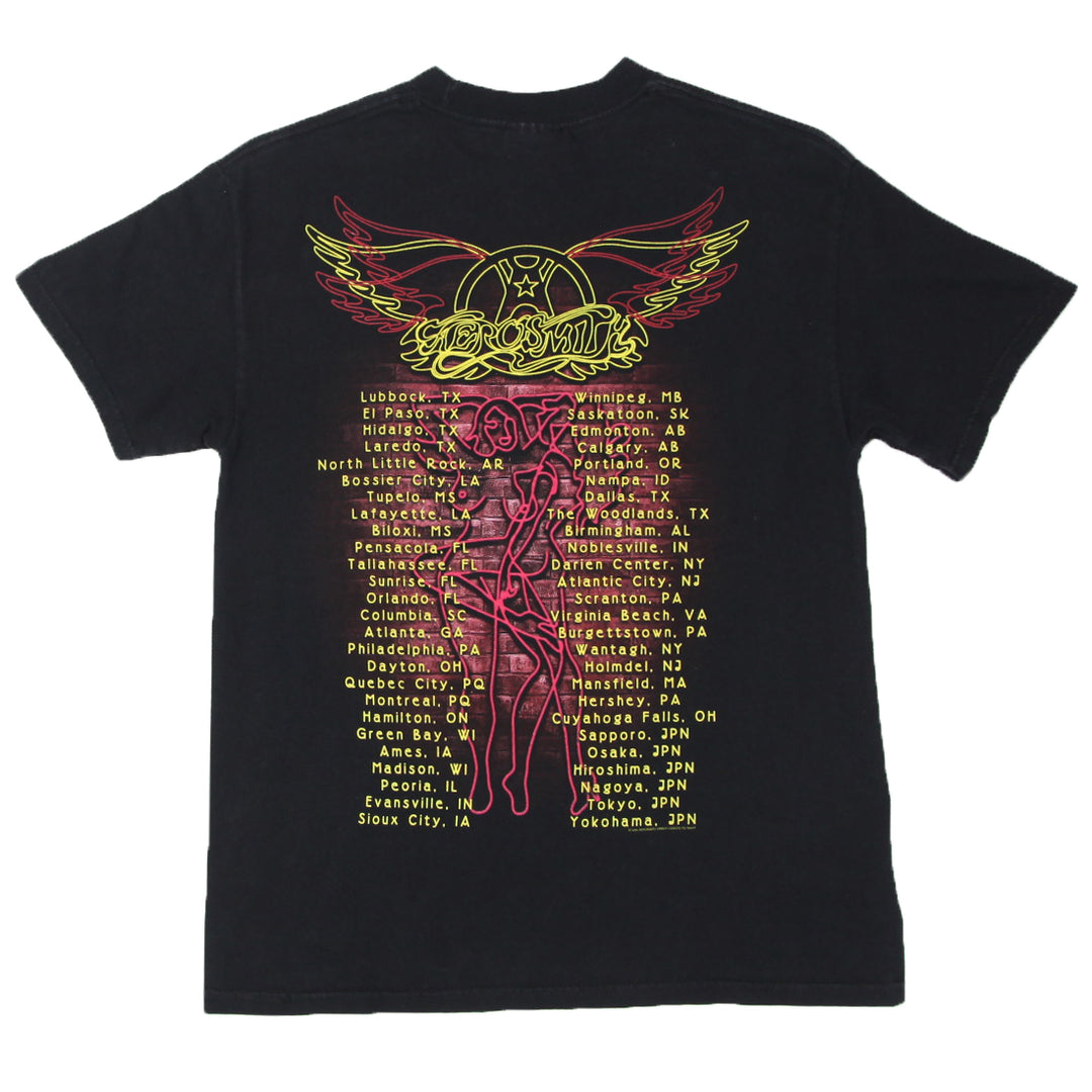 2004 Vintage Aerosmith Tour Band T-Shirt Black Tennessee River M