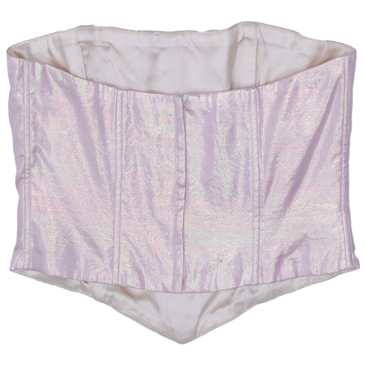 Y2K Strapless Pink Shiny Corset - Fashion Rerun Vintage Migration_Tops