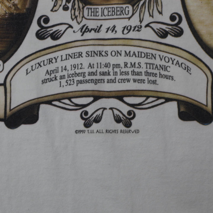 Vintage 1997 RMS Titanic White Star Line Graphic T-Shirt Made In USA XL | Migration_T-Shirts - Detail View | Fashion Rerun