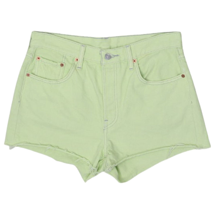 Ladies Levis 501 Waterless Button Fly Black Denim Green Shorts