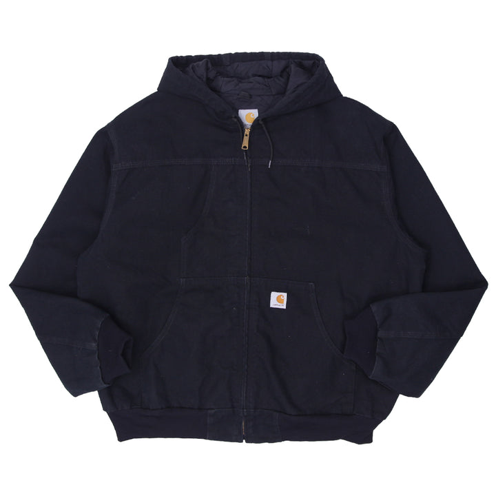Mens Carhartt J318 BLK Quilted Lined Hooded Workwear Jacket - Fashion Rerun Vintage Migration_Jacket