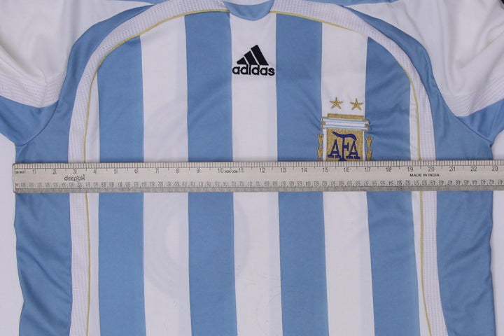 Vintage Mens Adidas Argentina 2006 World Cup Home Football Messi #18 Jersey