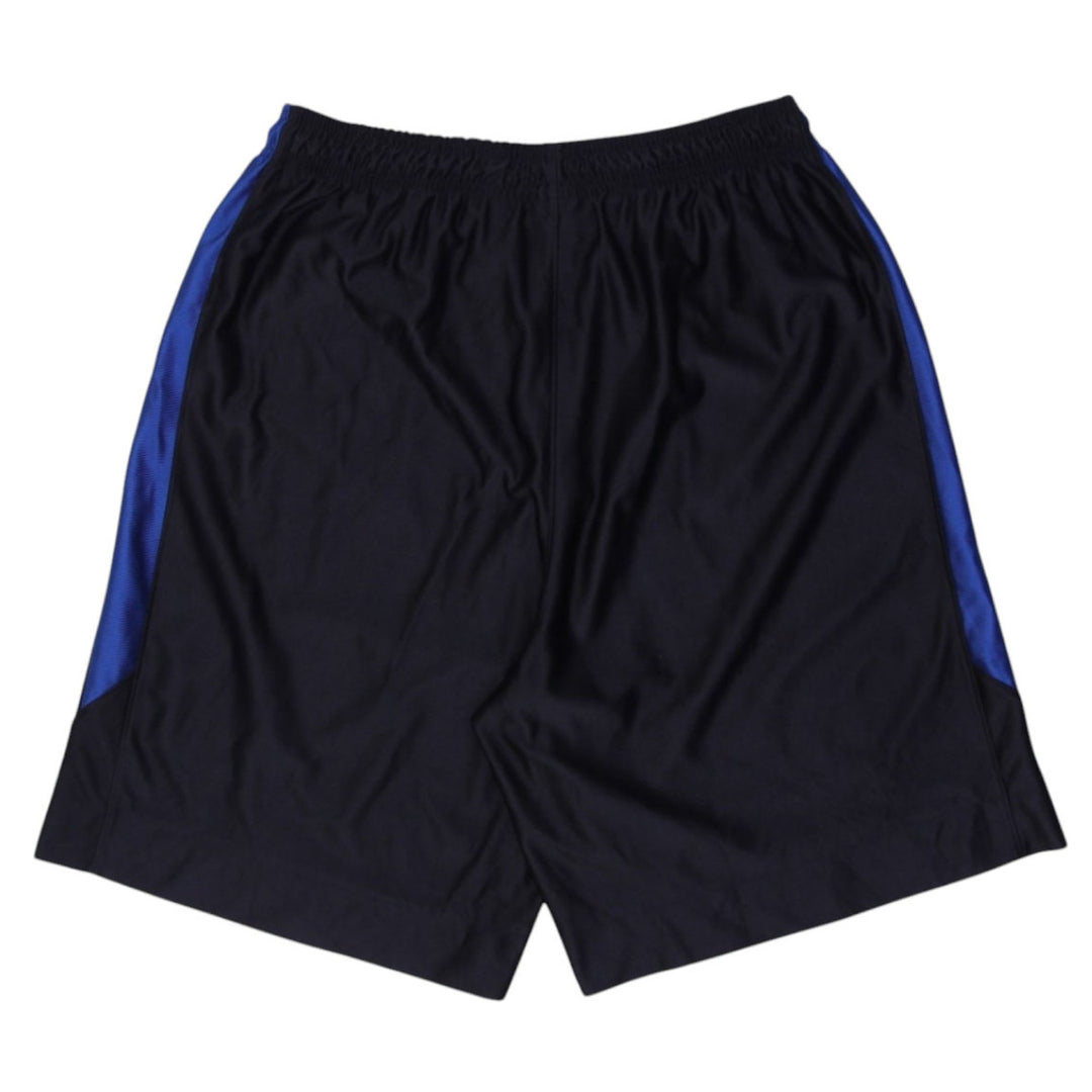 Vintage Nike Sports Shorts Black Blue Basketball 76ers Logo | Migration_Shorts - Side View | Fashion Rerun