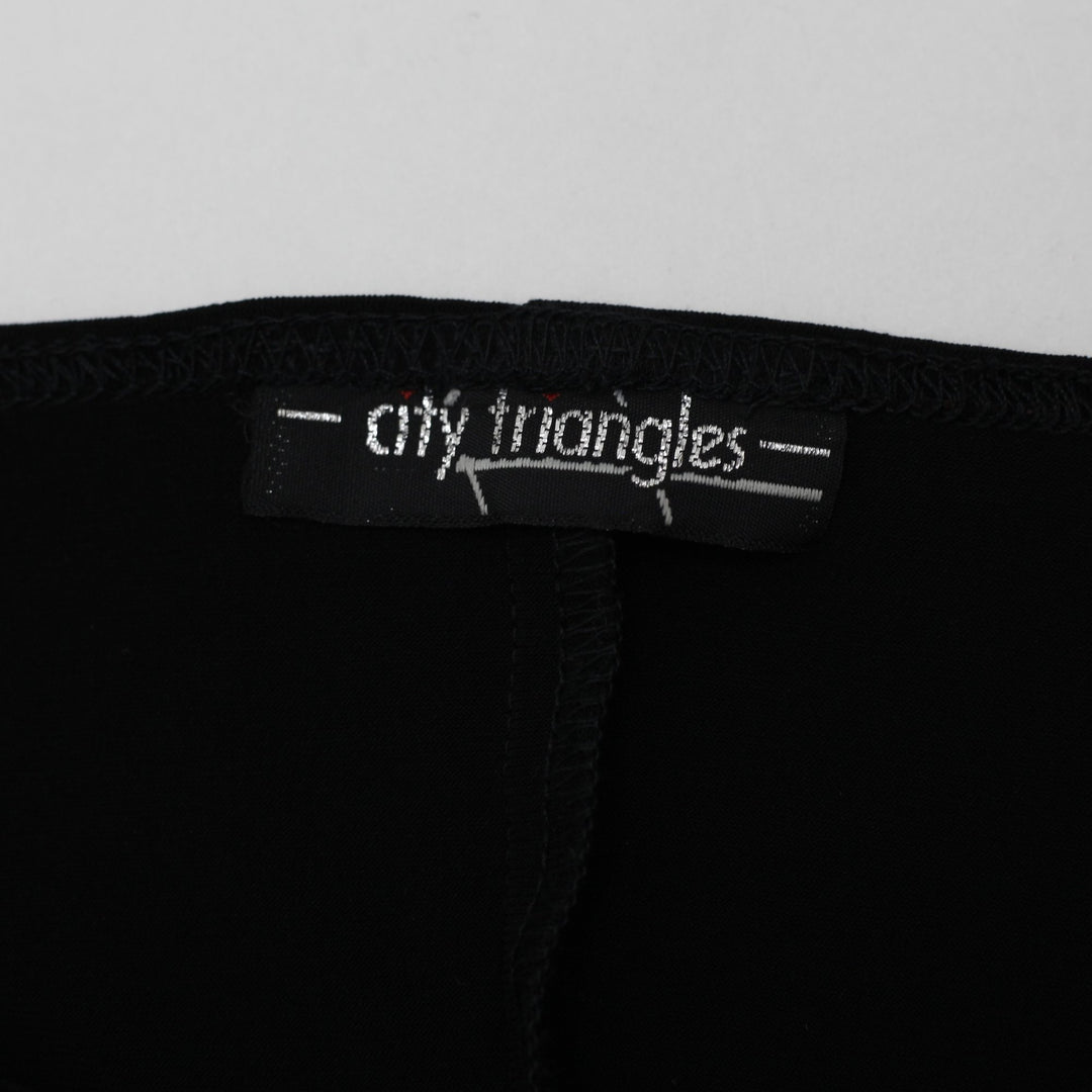 Y2K Ladies Any Triangles Black Halter Dress