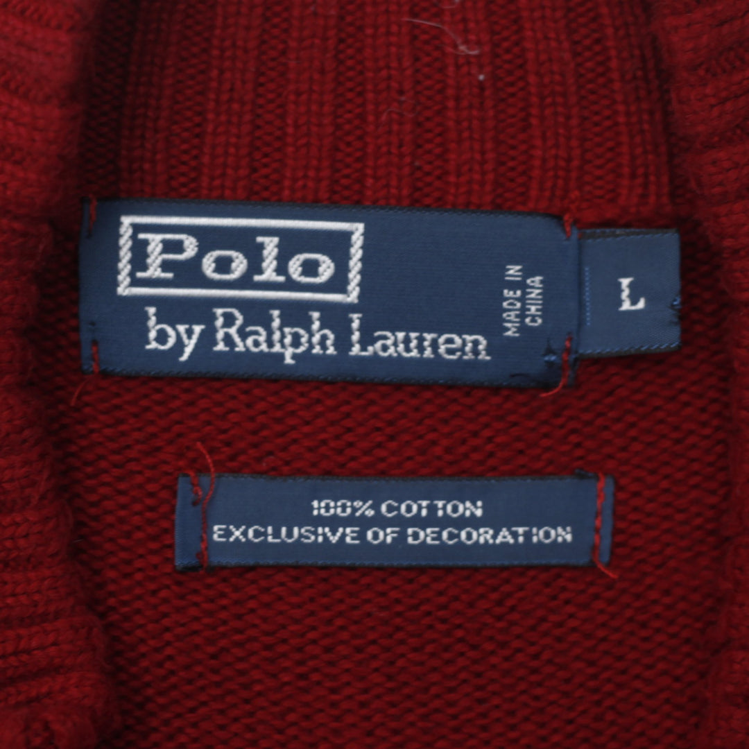 Vintage Polo By Ralph Lauren Sweater Red Cotton Quarter Zip Size L | Migration_Jumper & Knitwear RL Collectio | Fashion Rerun