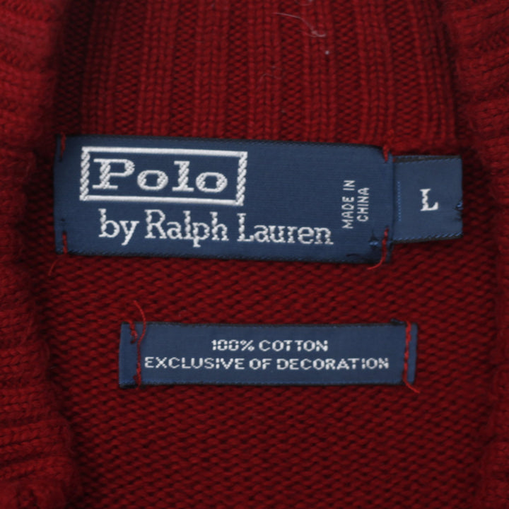 Vintage Polo By Ralph Lauren Sweater Red Cotton Quarter Zip Size L | Migration_Jumper & Knitwear RL Collectio | Fashion Rerun