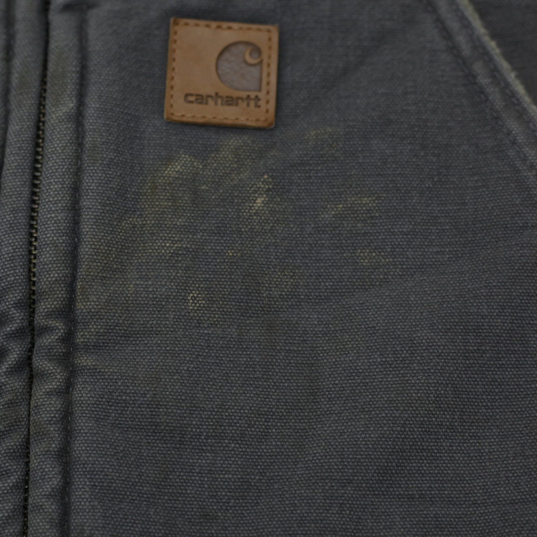 Vintage Carhartt V33 GVL Sandstone Duck Sherpa-Lined Vest Gravel Gray XL Regular
