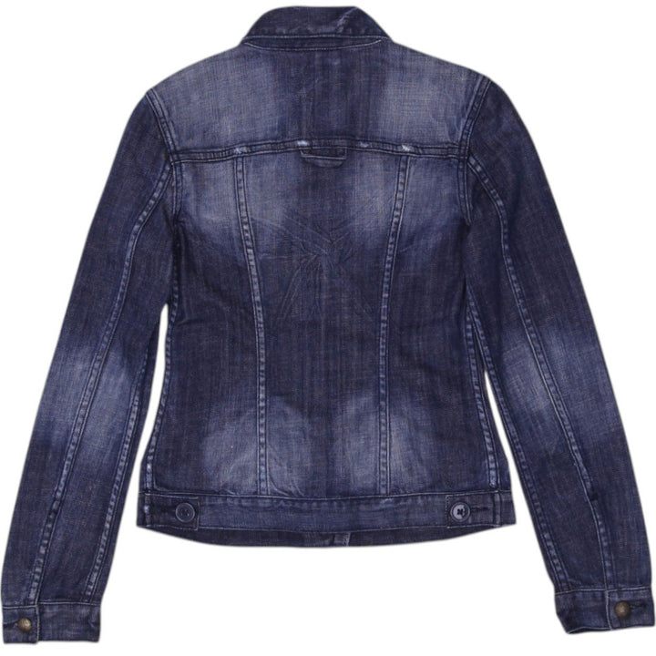 Y2K Ladies Miss Sixty Trucker Jacket Dark Denim Button Pocket Small