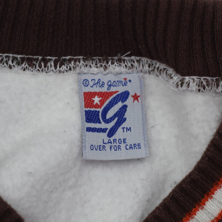 Vintage The Game Cleveland Browns Embroidered Sweatshirt Made In USA L - Fashion Rerun Vintage Migration_Sweaters
