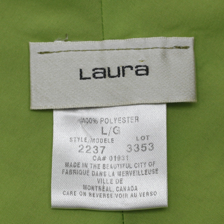 Y2K Ladies Laura Green Paisley Mandala Cowl Neck Top Size L