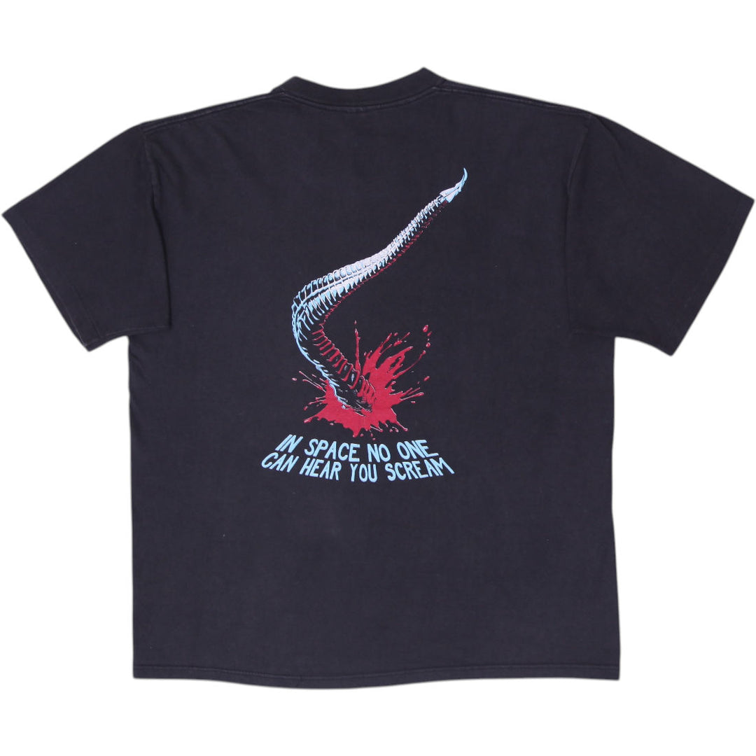 Vintage Mens 90s Aliens Movie Xenomorph "In Space No One Can Hear You Scream" S. Stitch Size XL