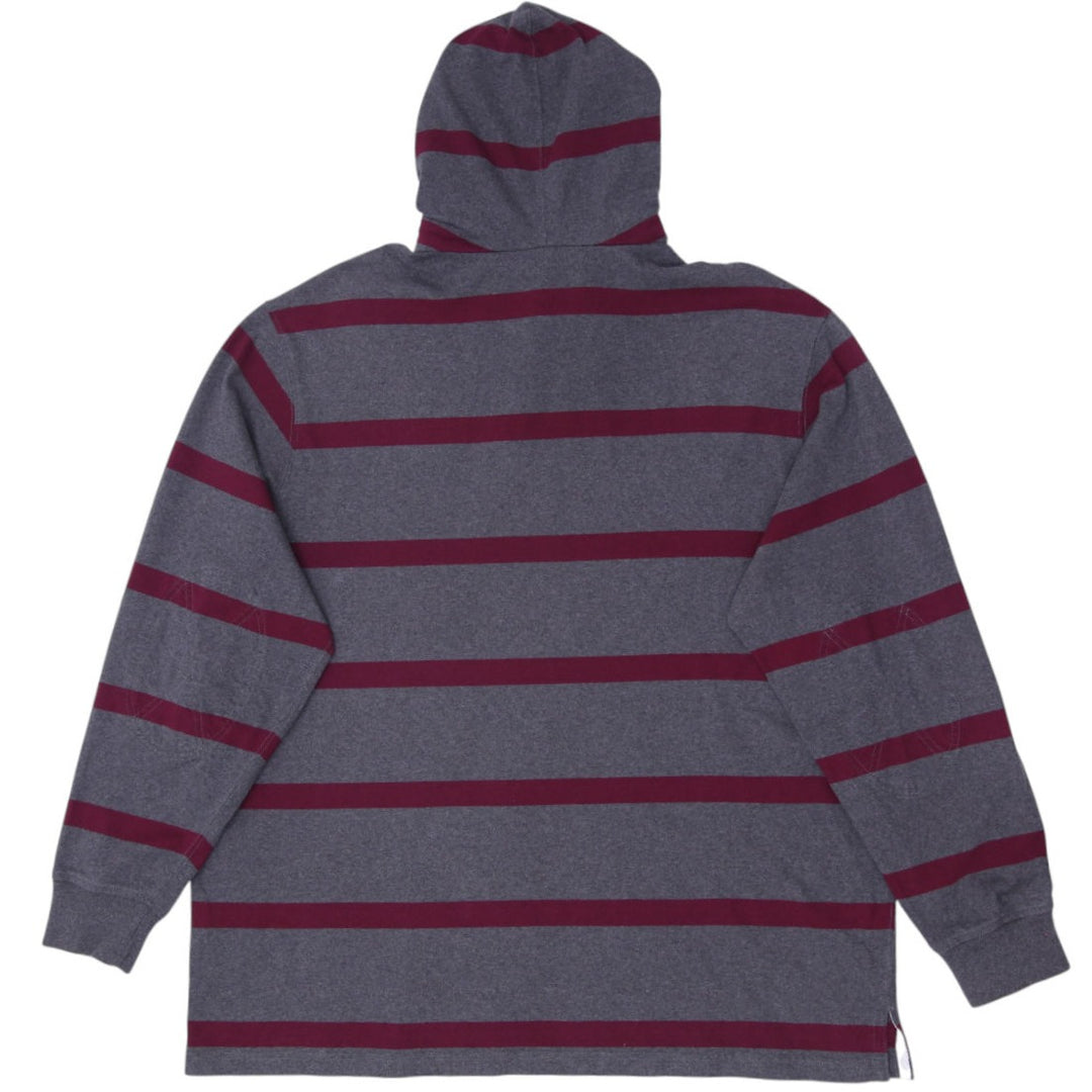 Mens Polo Ralph Lauren Hoodie Gray Striped Casual Long Sleeve T-Shirt Size 2XLT