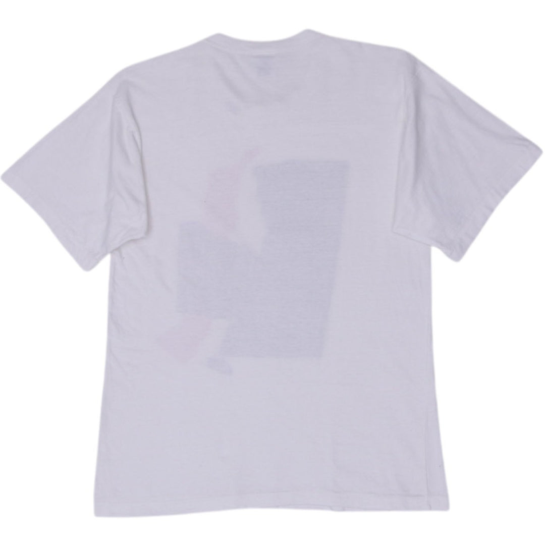 Vintage Nike T-Shirt White Graphic Print Crew Neck Single Stitch Made In USA S | Migration_T-Shirts - Side Vi | Fashion Rerun