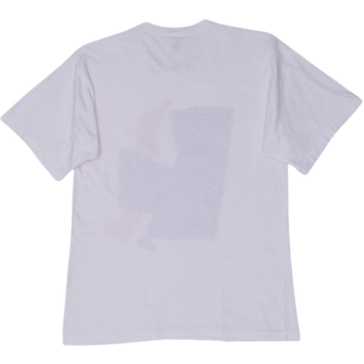 Vintage Nike T-Shirt White Graphic Print Crew Neck Single Stitch Made In USA S | Migration_T-Shirts - Side Vi | Fashion Rerun