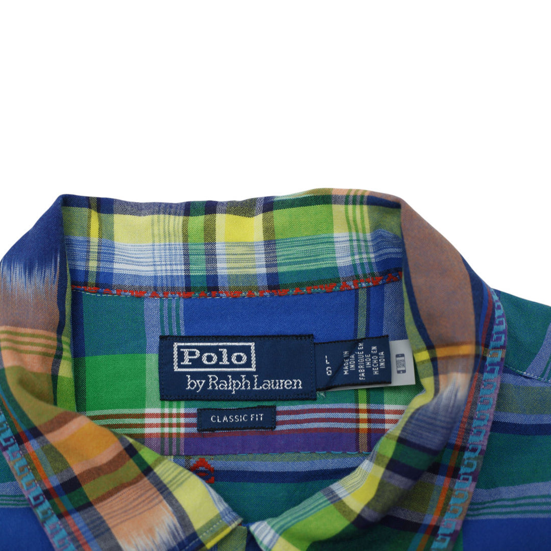 Mens Polo Ralph Lauren Classic Fit Plaid Short Sleeve Shirt Size L