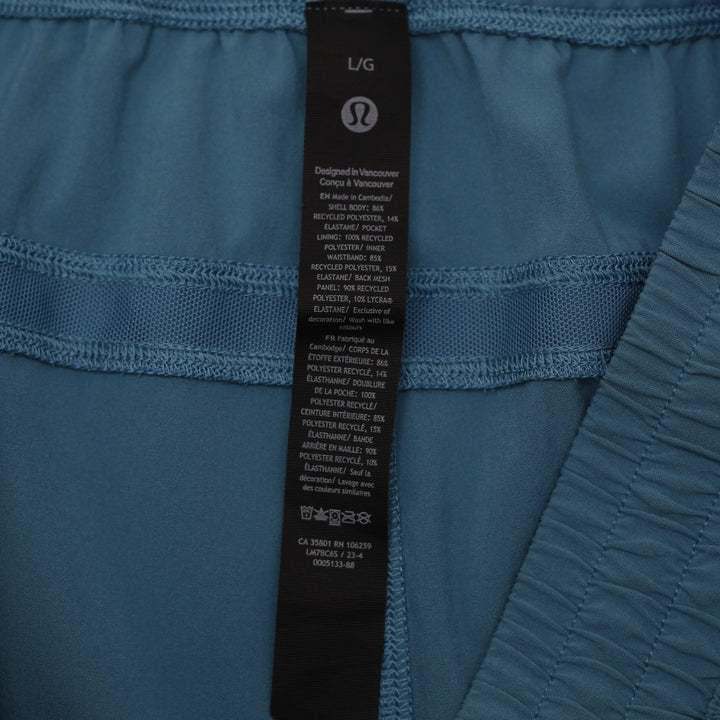 Mens Lululemon Athletic Shorts Blue Breathable Quick Dry | Migration_Shorts - Back View | Fashion Rerun
