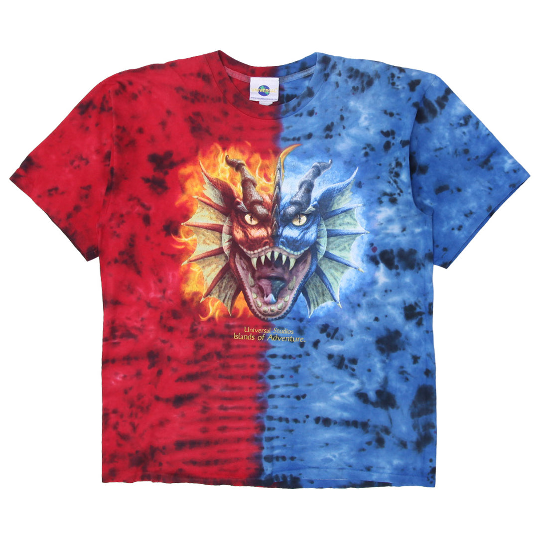 Vintage Universal Studios Islands of Adventure Dueling Dragons tie-dyed T-shirt