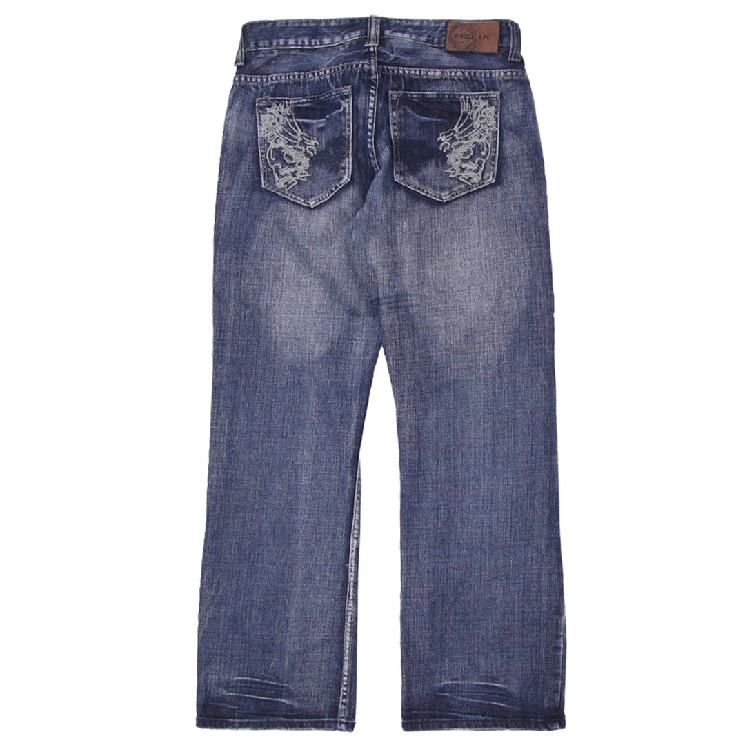 Y2K Mens Helix Boot Washed Jeans