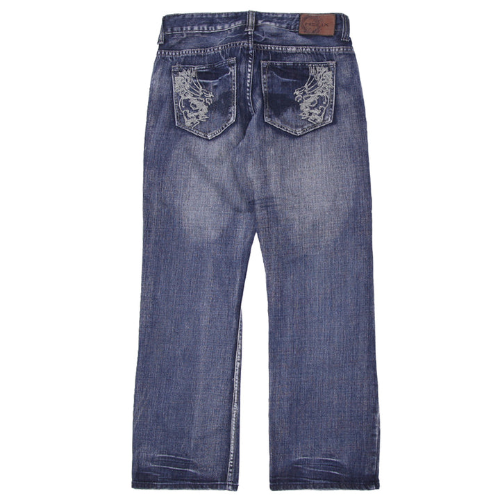 Y2K Mens Helix Boot Washed Jeans
