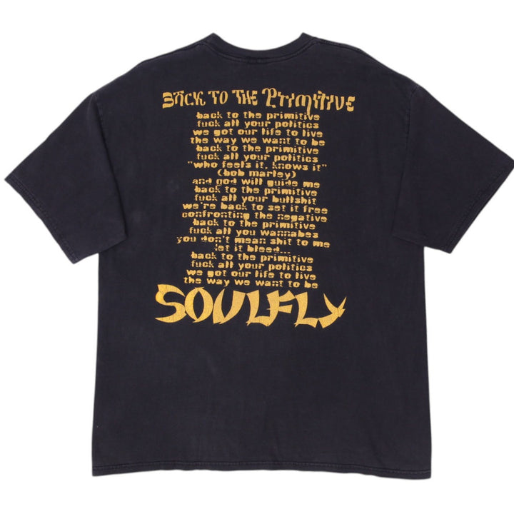 Vintage 2001 Soulfly Primitive Graphic T-Shirt Size XXL | Migration_T-Shirts - Side View | Fashion Rerun