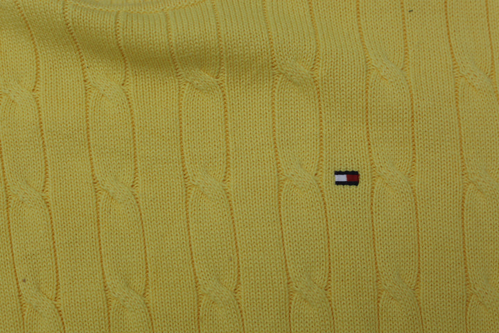 Mens Tommy Hilfiger Cable Knit Yellow Sweater