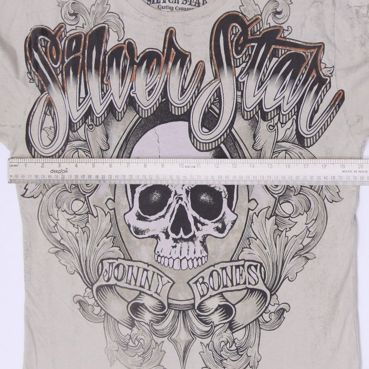 Y2K Mens Silver Star Jon Jones Walkout Jonny Bones UFC MMA Skull Graphic T-Shirt