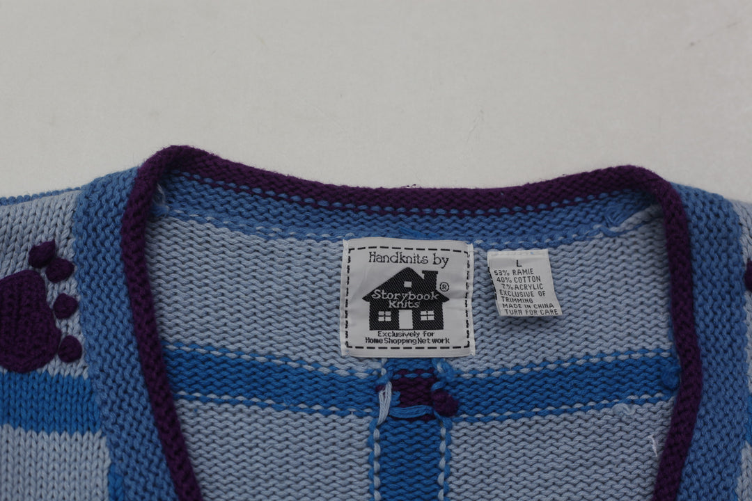 Vintage Storybook Knits My Funny Teddy  Cardigan Sweater