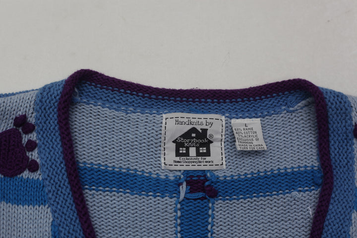Vintage Storybook Knits My Funny Teddy  Cardigan Sweater