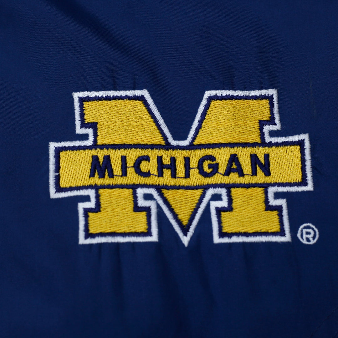 Vintage 90s Starter Michigan Wolverines NCAA Jacket Navy Yellow L | Migration_Jackets - Detail View | Fashion Rerun