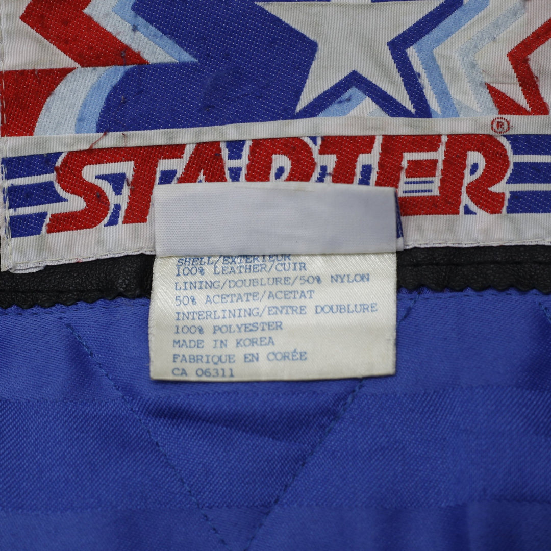Vintage 80s Starter NBA Detroit Pistons Leather Jacket Size L