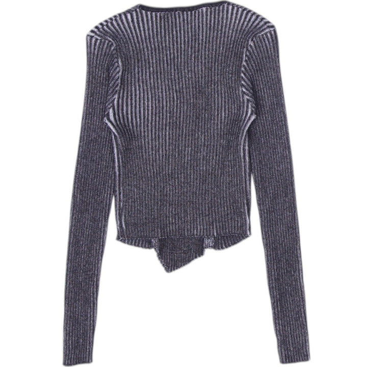 Y2K Ladies Charcoal Knit Top Size XS