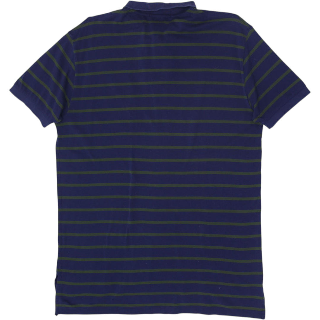 Vintage Mens Ralph Lauren Polo Navy Green Striped Cotton T-Shirt