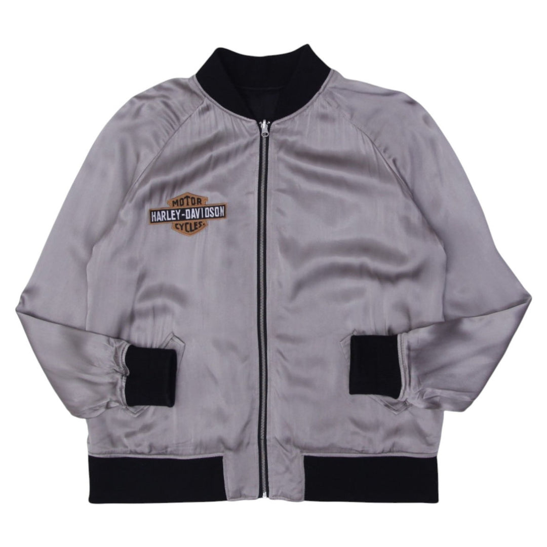 Vintage Mens Harley-Davidson Jacket Black Reversible Graphic