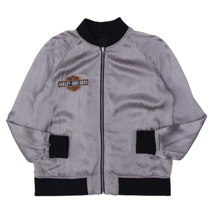 Vintage Mens Harley-Davidson Jacket Black Reversible Graphic