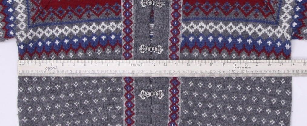 Vintage Nordstrikk Cardigan Gray Wool Norwegian Pattern Knit | Migration_Knitwear & Sweaters - Alternate View | Fashion Rerun