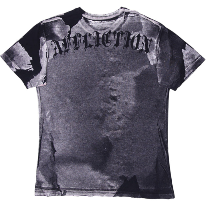 Y2K Mens Affliction Grunge Skull Puppets God Devil Armageddon T-Shirt Size L