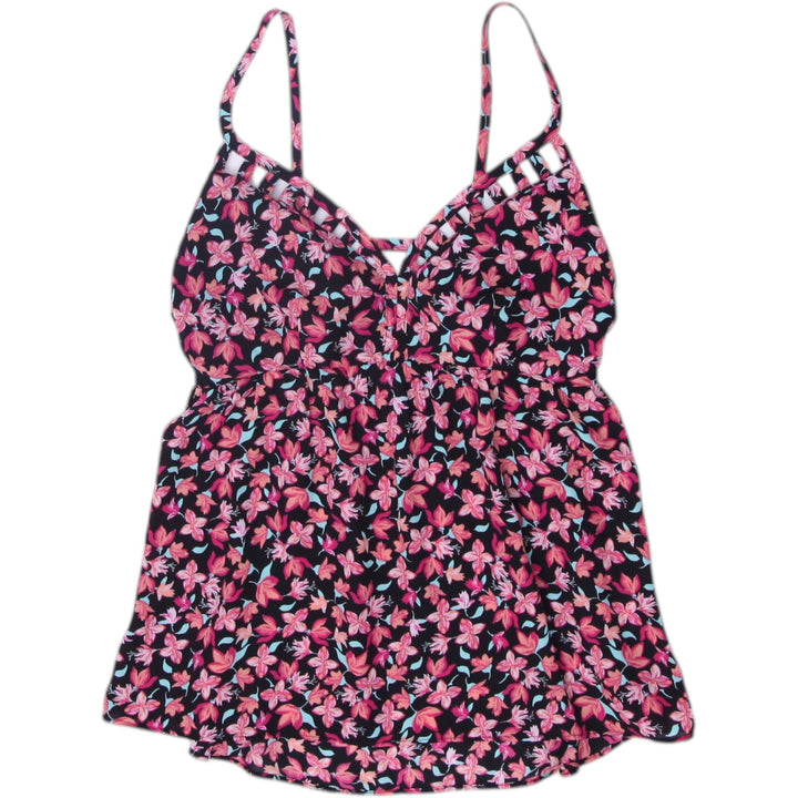 Y2K Ladies Camisole Black Floral Stretchable Comfort Fit tank Top Size M | Migration_Y2K Tops | Fashion Rerun