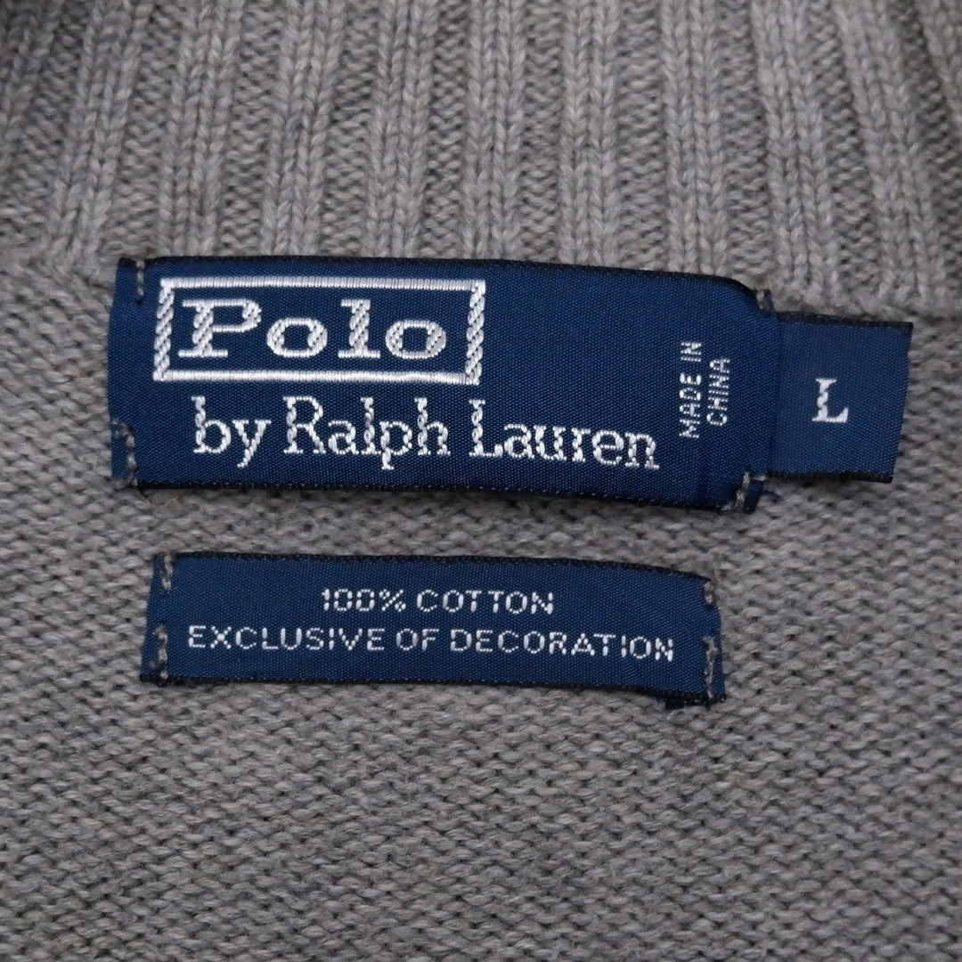 Mens Polo By Ralph Lauren 100% Cotton Quarter Zip Sweater
