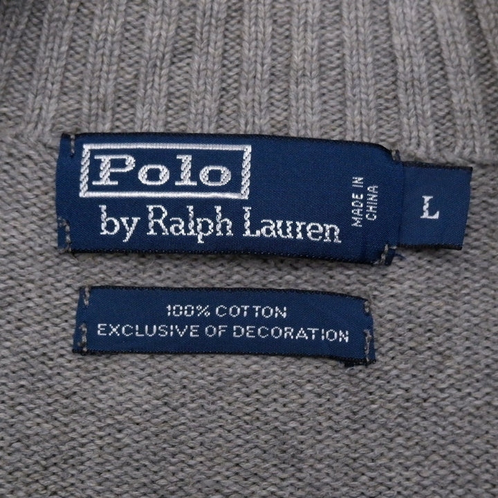 Mens Polo By Ralph Lauren 100% Cotton Quarter Zip Sweater