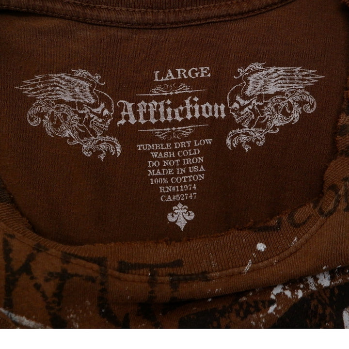 Y2K Mens Affliction Suicidal All Over Print T-Shirt