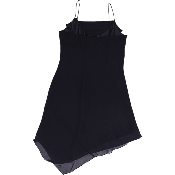 Y2K Ladies Jessica Petite Black Dress Midi Asymmetric Spaghetti Strap