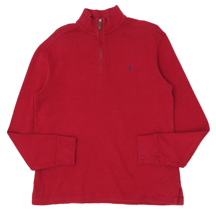 Mens Polo Ralph Lauren Quarter Zip Red Sweater