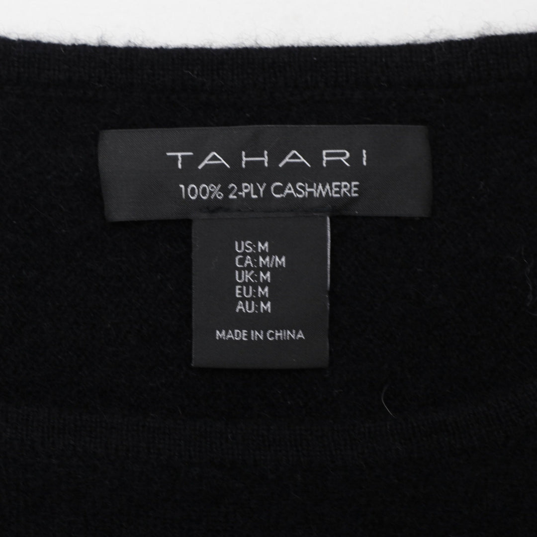 Ladies Tahari 100% 2-Ply Cashmere Black Sweater